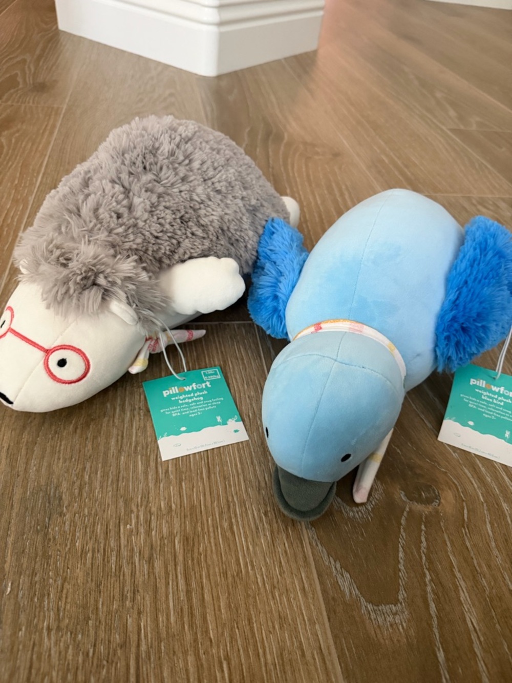 Weighted Plushies- Hedgehog & Blue Bird NWT bundle